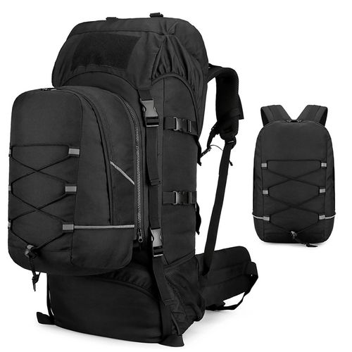 2-in-1-Bergsteigerrucksack großes Fassungsvermögen Wanderrucksack Nylon-Campingrucksack mit Regenschutz