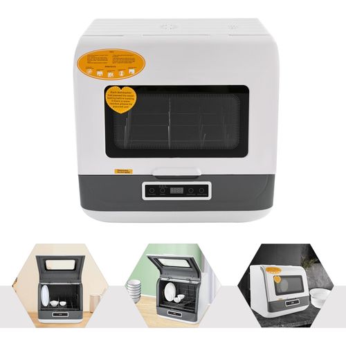 Tischgeschirrspüler, Tragbarer Geschirrspüler, Arbeitsplatten-Geschirrspüler, Touch Control, LED Anzeige (Weiß)