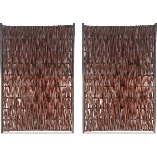 2er Set Weidengeflechtzaun B:120 cm x H: 180 cm, Natürlicher Weidenzaun, Weidengeflecht Palisade, Flechtzaun aus Weide
