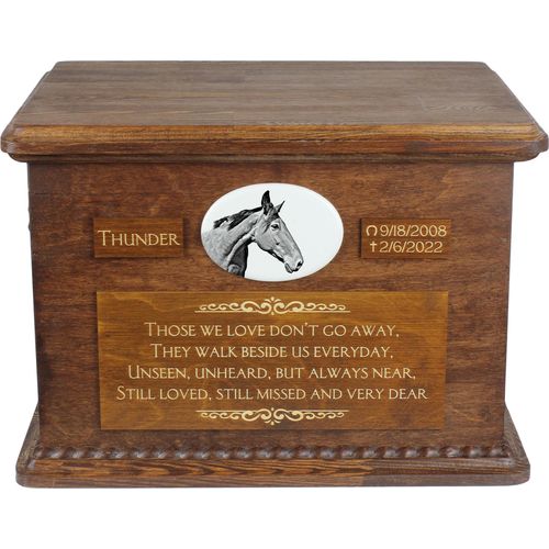 Australisches Zuchtpferd Urn für Pferdeasche, personalisierte Urne mit Foto, große Box für Pferdeasche von der Marke Art-Dog