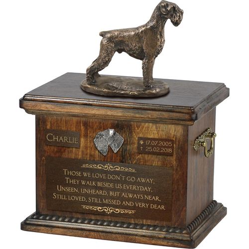 Schnauzer IV - Eine Urne für die Asche eines Hundes, eine Urne mit einer Statue, eine personalisierte Hundeurne von der Marke Art-Dog.