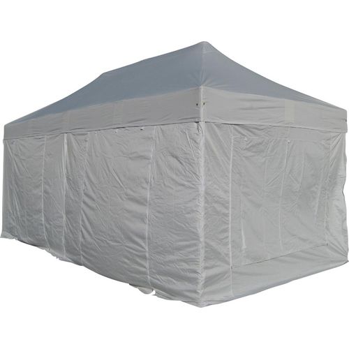 ALEOS. 6x4m ALU Profi Faltzelt Marktzelt Marktstand Tent 40mm Quad mit Metallgelenken und FEUERHEMMENDEN PLANEN