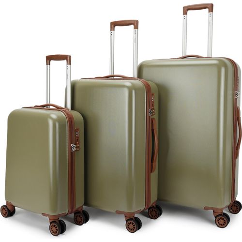 Decent Retro Kofferset Grün 3-Teilig Inhalt 96, 65 en 35 L