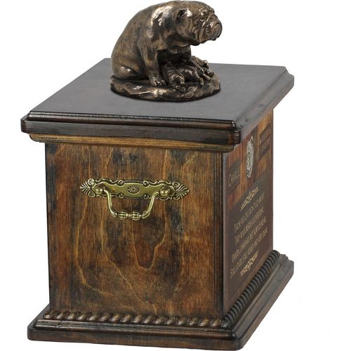 Bulldogge II - Eine Urne für die Asche eines Hundes, eine Urne mit einer Statue, eine personalisierte Hundeurne von der Marke Art-Dog.
