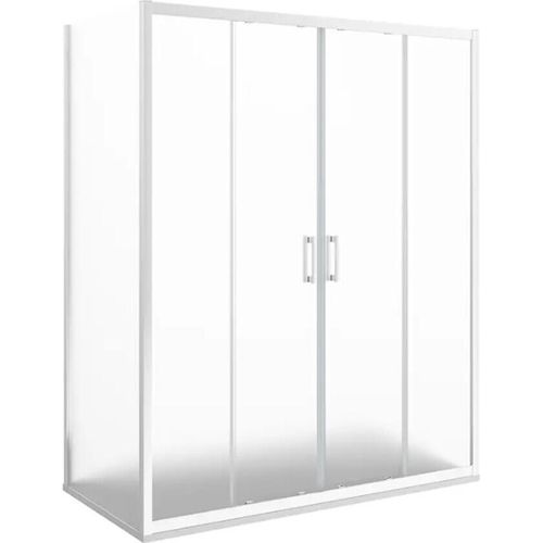 Duschkabine 190 x 90 cm, Höhe 200 cm, 1 Festglas + Ap. 4 zentrale Kristalle, Satinkristall - FRASCIO