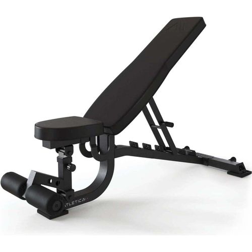 ATLETICA B2-Situp Hantelbank | Fuß-Blocker | Negativ verstellbare Schrägbank | Ideale Fitnessbank für Situps und Hanteltraining