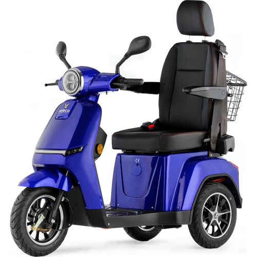 Veleco Turris - mit verstellbarem Kapitänssitz, intuitiv zu bedienender Mobilitätsscooter, komplett montierte Behindertenhilfe (Blau)
