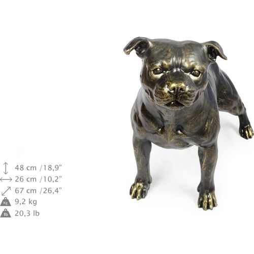 Staffordshire Bull Terrier, Staffordshire Bullterrier - Lebensgroße Hundestatue, Figur im Maßstab 1:1, Statue für den Garten von Art-Dog