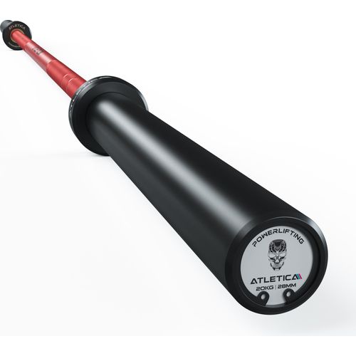 ATLETICA Gamma Langhantel | Powerlifter Titan | Forciere Deine Leistung im Powerlifting | 20kg | IPF- & IWF-Markierungen | Farbe - Sportscar Red