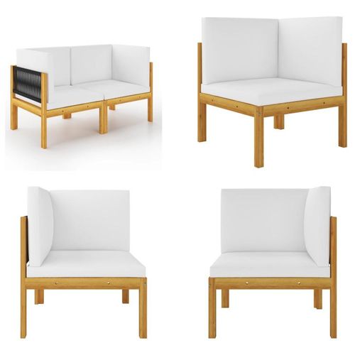 vidaXL 2 Sitzer Gartenbank mit Kissen Massivholz Akazie - Gartenbank - Gartenbänke - Terrassenbank - Terrassenbänke