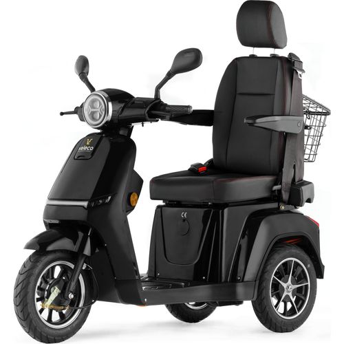Veleco Turris - mit verstellbarem Kapitänssitz, intuitiv zu bedienender Mobilitätsscooter, komplett montierte Behindertenhilfe (Schwarz)