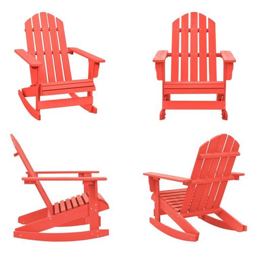 vidaXL Adirondack Schaukelstuhl Massivholz Tanne Rot - Schaukelstuhl - Schaukelstühle - Garten-Schaukelstuhl - Garten-Schaukelstühle
