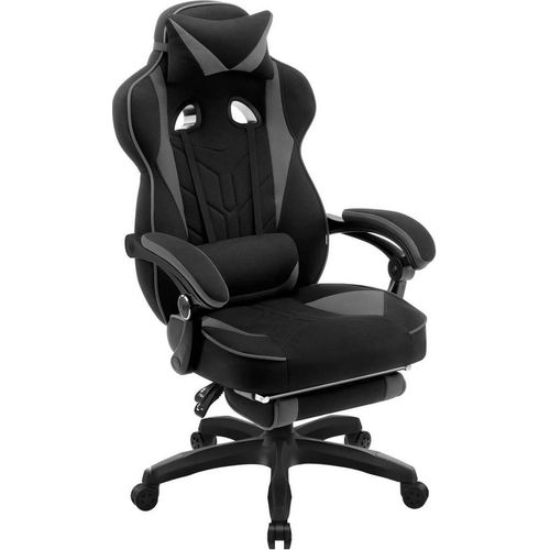 WOLTU Gaming Stuhl, Bürostuhl ergonomisch, Elastischer Stoff, Grau