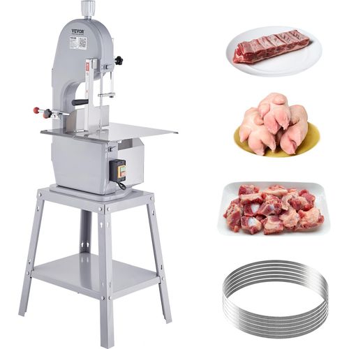 VEVOR Knochen Sägemaschine, 1500 W 300 kg/h Elektrische Knochenschneidemaschine, 490x380 mm Knochenschneidemaschine, 4-200 mm Schnittdicke Gastro-Fleischsäge, Kommerzielle Knochensäge mit Ständer
