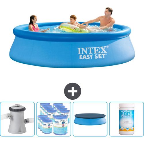 Intex runder aufblasbarer Easy Set-Schwimmpool – 305 x 76 cm – Blau – inklusive Pumpe Filter - Abdeckung - Chlor