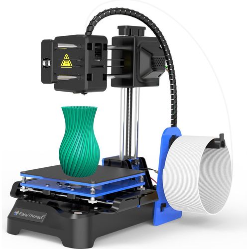 Easy Threed K7 3D-Drucker für Kinder, 100x100x100 mm Druckgröße, mit 5m PLA-Filament und TF-Karte, ohne beheiztes Bett, Ein-Tasten-Drucken, für Anfänger, Haushaltserziehung