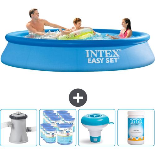 Intex runder aufblasbarer Easy Set-Schwimmpool – 305 x 61 cm – Blau – inklusive Pumpe Filter - Chlorschwimmer - Chlor