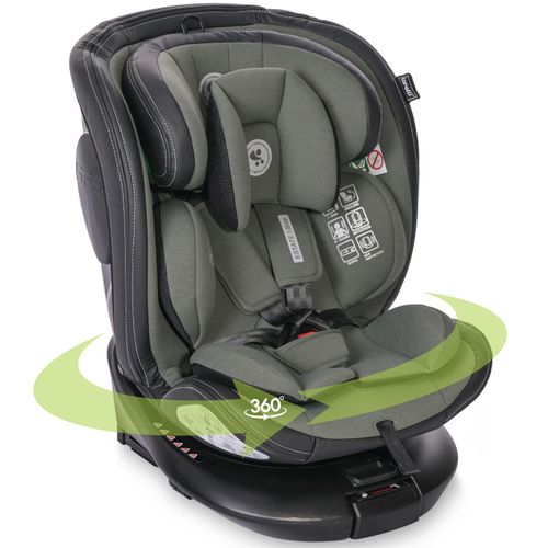 Lorelli Auto Kindersitz Estate mit Isofix Basis und Stabilisierungsbein, Mitwachsender Autositz i-Size 40-150cm, Babysitz, 360 Grad drehbar, grün