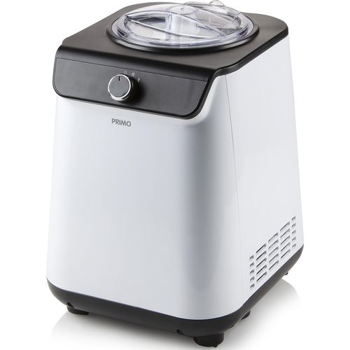 PRIMO PR401IM Eismaschine - Eismacher - Selbstgefrierend - Mit Kompressor - 1,2 L - Weiß/Schwarz