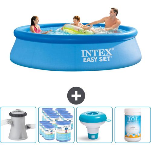 Intex runder aufblasbarer Easy Set-Schwimmpool – 305 x 76 cm – Blau – inklusive Pumpe Filter - Chlorschwimmer - Chlor