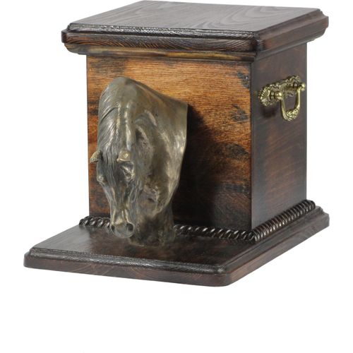 Australisches Zuchtpferd I - Urne für die Asche eines Pferdes mit Statuette, elegante Urne für ein Pferd, außergewöhnliche Urne mit Pferdebüste der Marke Art-Dog
