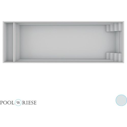 Poolriese GFK-Pool Bahama 11,10 m x 3,75 m x 1,50 m grau