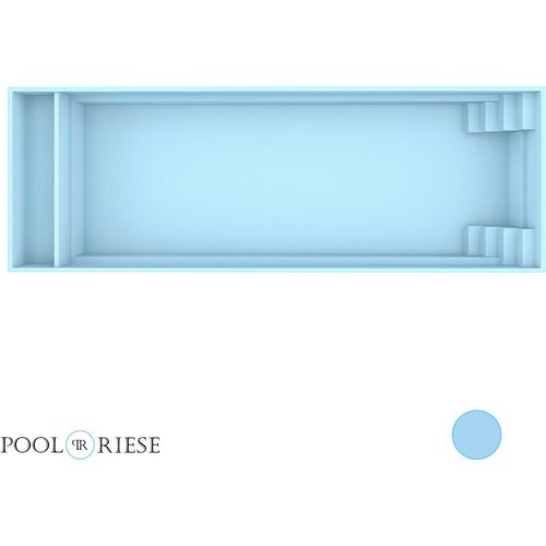 Poolriese GFK-Pool Bahama 11,10 m x 3,75 m x 1,50 m blau