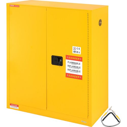 VEVOR Sicherheitsschrank für brennbare Flüssigkeiten, 30 Gallonen, Lagerschrank für brennbare Flüssigkeiten aus kaltgewalztem Stahl, 43,1 x 18,1 x 50,1 Zoll, explosionsgeschützt, mit 1 verstellbaren R
