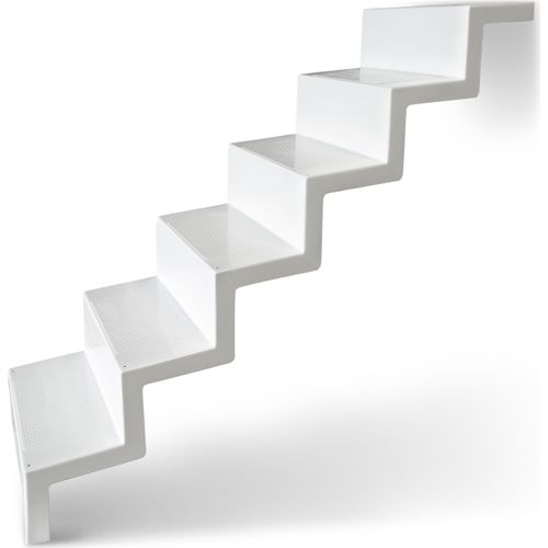 Fertigtreppe Reku - Randbefestigung - 60 cm Weiß