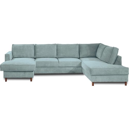 Best Mobilier Jake, Ecksofa, Blau, 7 Sitz(e), Jake, Samt, Holz