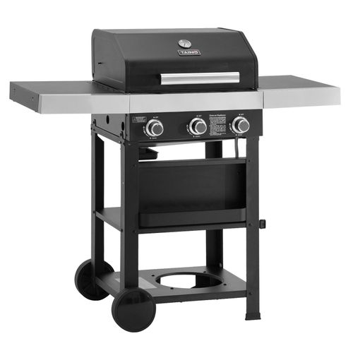TAINO WABAYA 3+0 Gasgrill Grillwagen 3 Brenner Sear-Burner Schwarz Matt