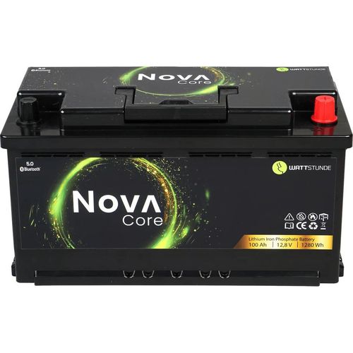 WATTSTUNDE NOVA Core Batterie 12,8V 100Ah 1280Wh LiFePO4 mit 0% MwSt nach §12 Abs. 3 UstG