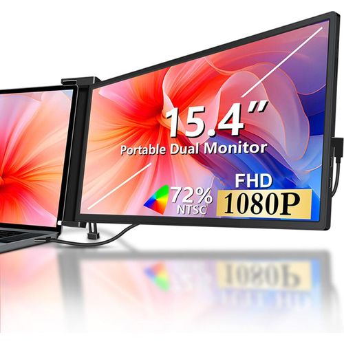 S3 Tragbarer 15,4-Zoll-Monitor, Computererweiterungsbildschirm, 1920 * 1080P FHD IPS-Bildschirm, geeignet für 15,6-17,3-Zoll-Laptops