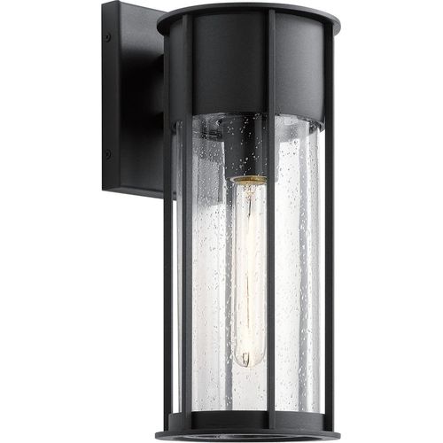 Außenlampe Wand Aluminium Glas E27 IP44 Schwarz Vintage Design Außenleuchte