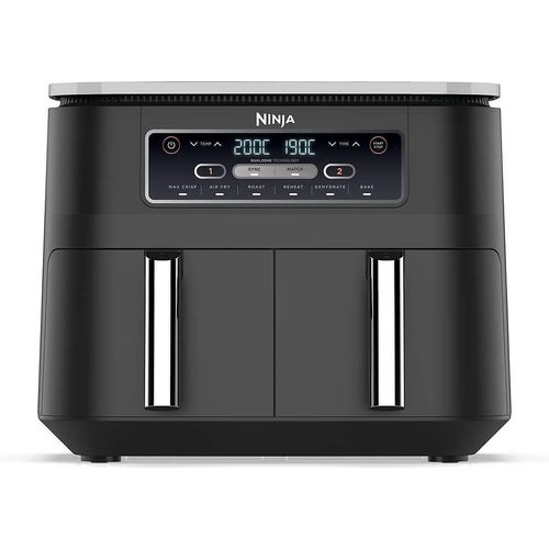 NINJA Heißluftfritteuse Foodi Heißluft-Fritteuse+2Fächer&7,6 l Fassung,Heißluftfritteuse, 1700,00 W, Fritteuse Heissluft, Fritteuse ohne Öl, Ninja