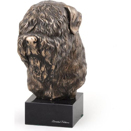 Russischer Schwarzer Terrier, Russkiy Tchiorny Terrier - Hundestatue, Büste auf Steinsockel, Skulptur, Trophäe für Hundeausstellung der Marke Art-Dog