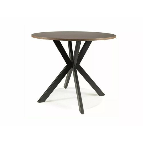 Runder Esstisch 90 cm KAMILO - Walnuss / Schwarz