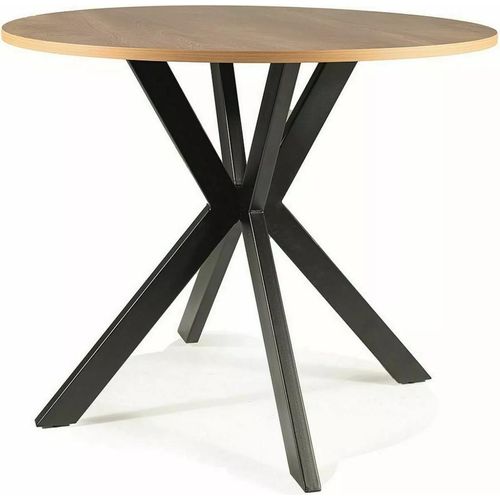 Runder Esstisch 90 cm KAMILO - Eiche / Schwarz