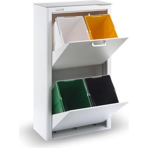 CUBEK - Mülleimer / Abfalleimer Mülltrennsystem 80L - 4x20L. Aus Metall