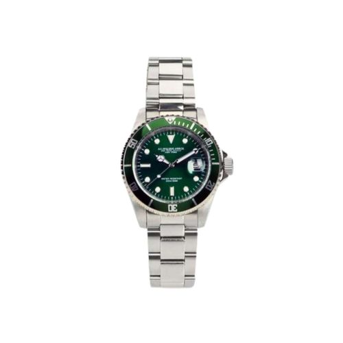 Armbanduhr A.G.Spalding&Bros. Uni Grün Stahl Und Leder