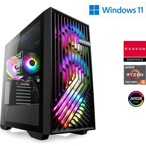 Gaming PC AMD Ryzen 5 7600, 3800 MHz, AMD Radeon Graphics, 16 GB DDR5-RAM, 500 GB M.2 SSD, Windows 11, USB 3.2 | M10930H