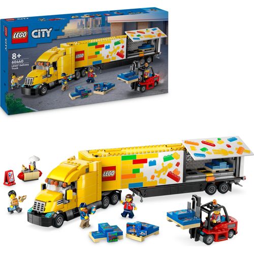 LEGO City Sattelzug, Spielzeug-LKW für Jungen und Mädchen ab 8 Jahren, Weihnachtsgeschenk, Set mit Sattelzug, Gabelstapler und 4 Minifiguren für Rollenspiele 60440