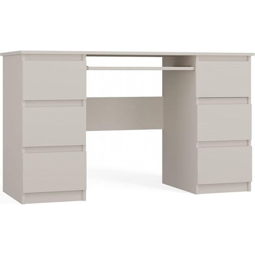Computer Tisch Kuba Kaschmir Beige Für Laptop 6 Schubladen Regal Büro