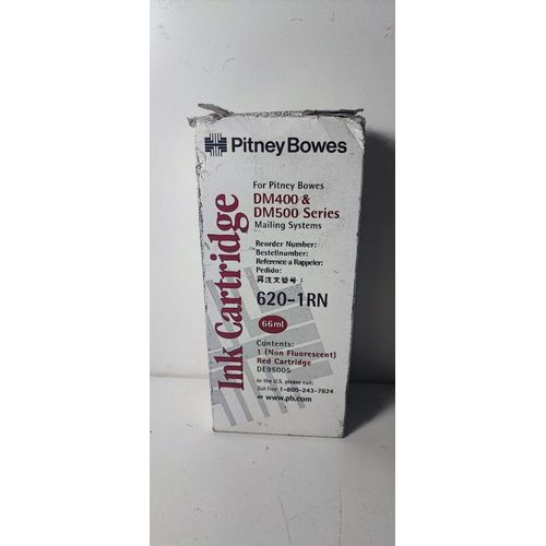 Pitney Bowes 620-1RN Red rot Tintenpatrone für DM400 DM500 Series 66ml.