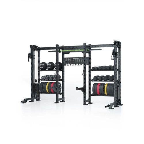 ATLETICA R8 Vulture | Power Rack | Cable Cross Power Rack | Storage System | Dualer Kabelzug mit 340cm Griffweite | 2x90kg Steckgewicht