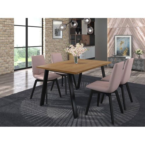 Industrieller Esstisch KLEAN 3 – Artisan-Eiche / mattschwarz