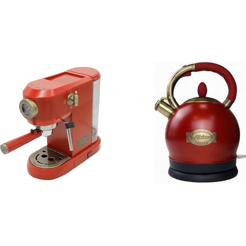 Kaffeemaschine Kaiser KA 2005 RotEm EMPIRE Siebträger-Espressomaschine 19 bar+ WK 2000 RotEm Exklusiver Retro Wasserkocher