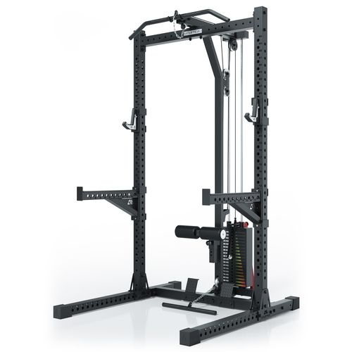 ATLETICA R7 Rider | Steckgewichte Version | 223 cm Höhe | Squat Rack mit Latzug mit Steckgewichte kaufen | 95kg Steckgewichte am Latzug