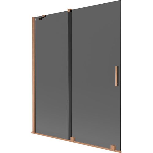 Mexen Velar Zweiflügelige Duschabtrennung 140 x 150 cm, Graphit, gebürstetes Kupfer - 896-140-000-41-65