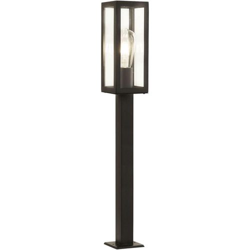 Außenlampe Edelstahl Glas 90 cm IP44 Schwarz E27 eckig Modern Wegeleuchte